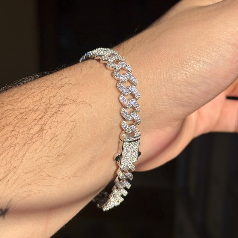 925 Sterling Silver Cuban Bracelet Box Lock Clasp Pakistan