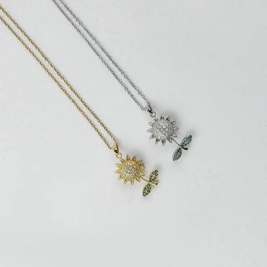 Flower Rotating Necklace Gold Pakistan – Torshi Mart