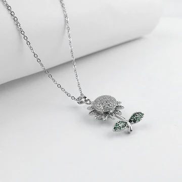 Flower Spinning Pendant Necklace for Women Pakistan