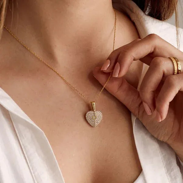 Gold Plated Open Heart Custom Necklace Pakistan