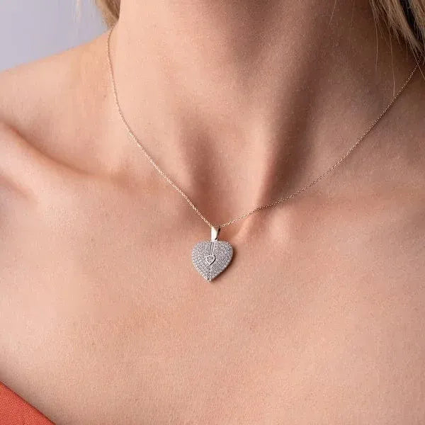 Personalized Open Heart Necklace – Custom Engraved | Zircon Stones | Gold & Silver