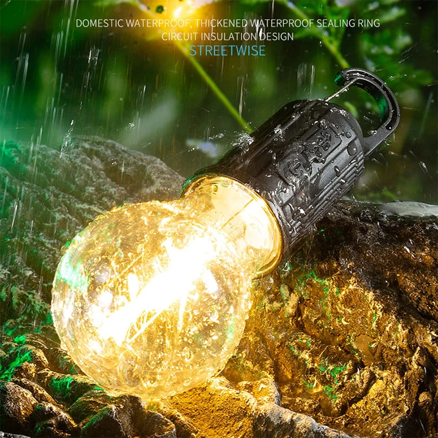 Rechargeable LED Camping Lantern Bulb with Hook – Type-C Waterproof